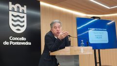 Fernndez Lores, este mircoles, al dar a conocer en el Concello de Pontevedra la congelacin de tasas e impuestos municipales  para el ao 2026