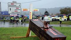 Protesta contra el trazado de la variante oeste de Caldas, el pasado octubre del 2025