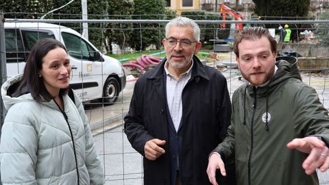 El alcalde Miguel Fern�ndez, en las obras de Santo Domingo, junto al concejal de Urbanismo, Jorge Bustos
