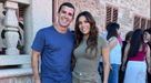 Eva Longoria y Michael Peloni, cocinero de Sanxenxo, durante la visita de la actriz a las Ras Baixas