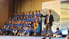 El presidente del PP, Pablo Casado, durante el acto de presentaci�n celebrado hoy en Valencia