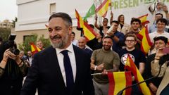 El presidente de Vox, Santiago Abascal, durante el acto de presentaci�n de candidatos en M�laga.