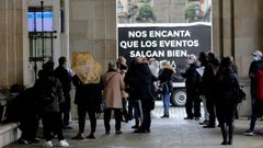 Imagen de archivos de las colas a la entrada del registro municipal en Mar�a Pita