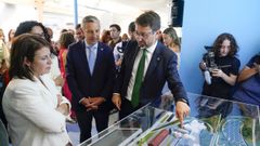 Adriana Lastra,en una visita en el Da de Hunosade la Feria Internacional de Muestras de Asturias, acompaada del presidente de la sociedad pblica, Enrique Fernndez