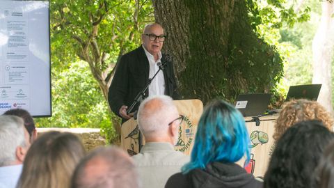 El vicepresidente de la Diputaci�n, Xos� Regueira, en el acto en el que se dio a conocer el plan especial por el eclipse de la Reserva de Biosfera