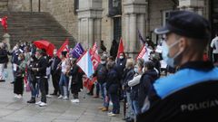 Protesta de los trabajadores este viernes