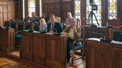 El consejero de Hacienda, Guillermo Pelez, durante su comparecencia en la Junta General.
