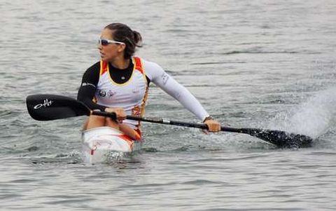 En la imagen, la gallega Teresa Portela, ayer poco despu�s de concluir su semifinal en Duisburgo.