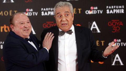 Fernando Esteso y Antonio Pajares en la ceremonia de los Goya del 2016.