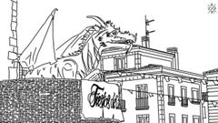 L�mina de la dragona Ramona, mascota de las fiestas de Cimavilla