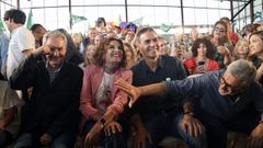Vuelve el gesto de la ceja. La secretaria general del PSOE-A y candidata, Mar�a Jes�s Montero, acompa�ada por el presidente del Gobierno, Pedro S�nchez y el expresidente Jos� Luis Rodr�guez Zapatero en un acto de campa�a en C�rtama, en la provincia de M�laga