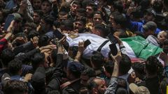 Entierro de�Jalil Bahitini, comandante de la Yihad Isl�mica.