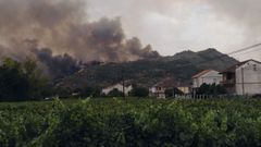 Imagen de un incendio en la comarca el pasado mes de agosto