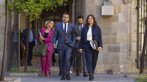 Aragons y su vicepresidenta, Laura Vilagr, ayer en Barcelona