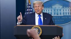 Donald Trump durante una rueda de prensa.