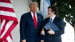 Los presidentes de Argentina, Javier Milei, y de EE.UU., Donald Trump.