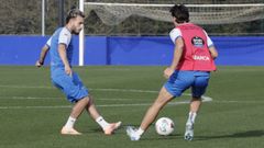 Mella, en el entrenamiento de este miércoles
