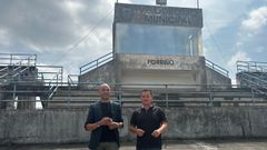 El alcalde de O Porri�o, Alejandro Alonso, en el vel�dromo del municipio.
