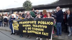 Los manifestantes se concentraron en la parada principal de Ribeira