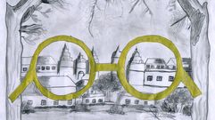 Marcela Taboada Mosquera, de 8 a�os, alumna del CEIP P�o XII, de Santiago, gan� el concurso de dibujo con esta visi�n del casco hist�rico a trav�s de la mirada de la figura de Valle-Incl�n en su banco de la Alameda