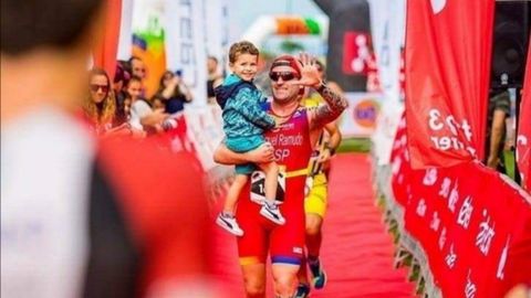 Miguel Ramudo, tras completar el Triatln de Getxo