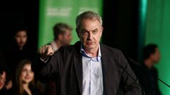 El expresidente Jos� Luis Rodr�guez Zapatero, durante un mitin en C�diz.