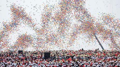 Desfile militar con motivo de la celebraci�n de la victoria de China contra Jap�n en 1945
