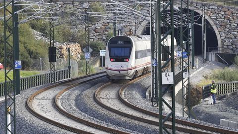 Entre Santiago y Ourense tambin se instalaron traviesas polivalentes, que facilitan el cambio al ancho internacional