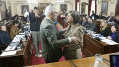 Mar�a Reigosa junto con el alcalde Miguel Fern�ndez en el d�a en que tom� posesi�n como concejala de Lugo