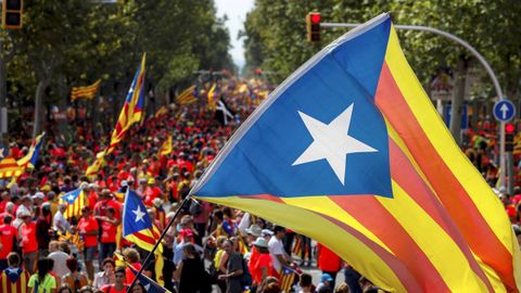 Celebraci�n de la Diada en las calles de Barcelona