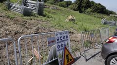 El �rea de intervenci�n, vallada y se�alizada este martes