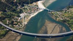 Vista a�rea de la r�a de Betanzos a la altura de O Pedrido