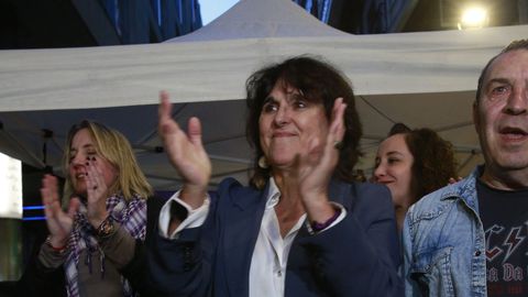 Isabel Faraldo, en el cierre de campa�a de Podemos en Galicia