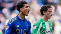 Ilyas Chaira celebra su gol al Real Betis