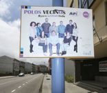 Propaganda electoral en un poste de Ponteceso. 