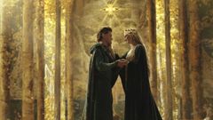 Los elfos Elrond y Galadriel se encuentran en Lindon