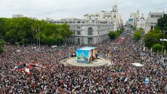 M�s de 70.000 personas participaron ayer en Madrid en la manifestaci�n convocada por el Sindicato de Inquilinas, seg�n la Delegaci�n del Gobierno.