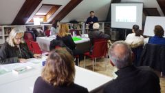 Fran Garc�a, nunha das �ltimas xuntanzas que mantivo con axentes sociais.