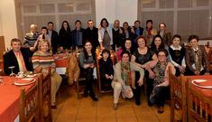 El equipo de trabajadores del grupo Insua de Cee, en la cena que celebran anualmente.