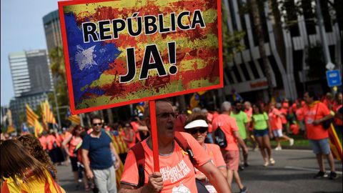 Celebraci�n de la Diada en las calles de Barcelona