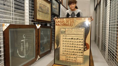 Un cartel republicano con los barcos espa�oles hundidos por Alemania en la Primera Guerra Mundial.