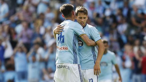 Hjulsager Celta Real Oviedo.Hjulsager, durante un partido con el Celta