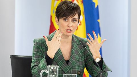 La ministra de Vivienda y Agenda Urbana, Isabel Rodr�guez, interviene durante una rueda de prensa posterior a la reuni�n del Consejo de Ministros.