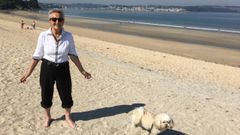 Paquita Salguero, cuando ten�a 103 a�os, en la playa