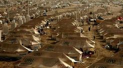 Campo de refugiados de Acnur que acoge a sirios procedentes de un centro de tr�nsito en el norte de Irak.