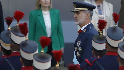 El rey Felipe VI este jueves durante el desfile militar