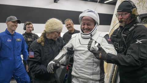 El astronauta Mike Fincke a su regreso a la Tierra el pasado enero.