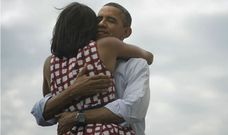 obama.Foto colgada en el Twitter de Obama tras conocer su victoria