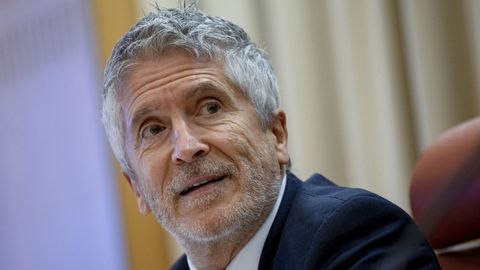 El ministro del Interior, Fernando Grande-Marlaska, presentando el balance de siniestralidad vial en la sede de la Dirección General de Tráfico.