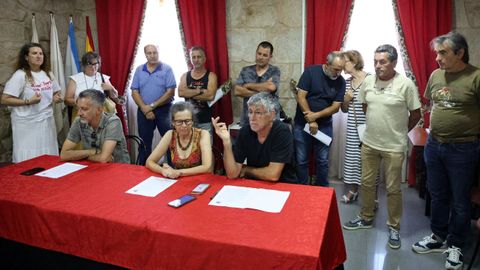 Imagen de la rueda de prensa ayer de los colectivos